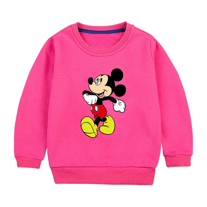 New Spring Autumn Children's Clothing Stitch Sweater Mickey Cartoon kids Sweatshirt boy Girl Long sleeved Pullover Sweatshirt