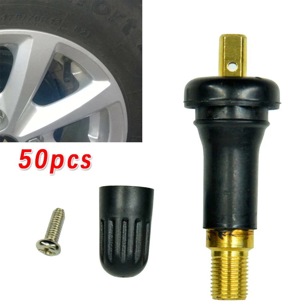 50pcs TPMS Tire Pressure Sensor Valve Stem Car Rubber Wheel Rim TPMS For GM Automobiles Sensors Parts Tire Accessories