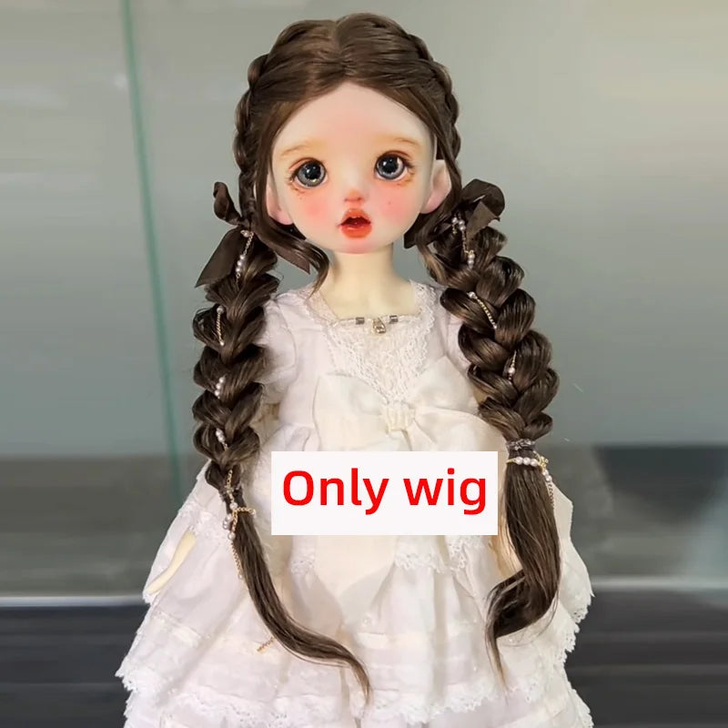 1/6BJD Wig Bangs Ponytail Curly Soft Mohair Wig Braids Suitable for 30cm DD SD Doll Wig Toy Accessories 6-7 Inches Hair