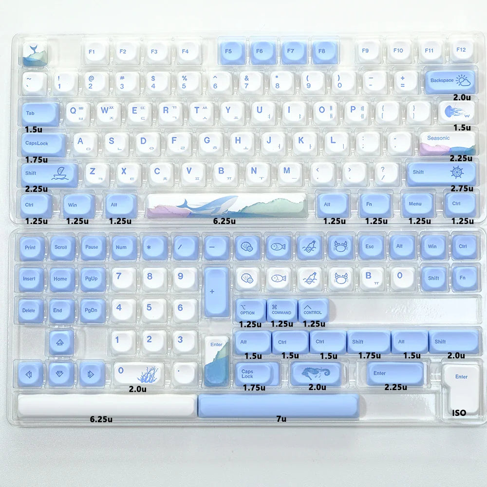 KBDiy KOA Keycaps GMK Soymilk 140 Keys PBT Keycap Similar MOA Japanese Korean Russian Keycap 7u MAC ISO For Mechanical Keyboard