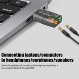 Portable External Usb To 3.5mm Mic Headphone Jack Stereo Headset 3d Sound Card Audio Adapter New Speaker Interface For Laptop