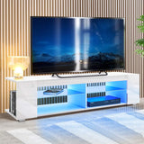 High Gloss Modern TV Stand Bookshelves With LED Light 4-Shelf Console Cabinet Home Office TV bracket Living Room Furniture