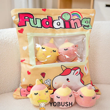 Cartoon Ramen Puff Cookie Bag Bubble Tea Plush Pillow Stuffed Kawaii Animals Axolotl Yellow Duck Bat Bunny Small Balls Candy Bag