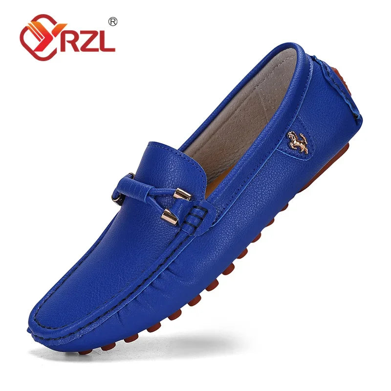 YRZL Loafers for Men 2024 New Handmade Moccasins Men Flats Casual Leather Shoes Luxury Comfy Mens Loafers Size 48 Shoes for Men