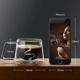 2023 New Simplicity Glass Cup Coffee Drinkware Insulation Double Wall Glass Cup Spoon Gifts Hot  European Style Transparent Mugs