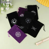 1PCS  Velvet Tarots Oracle Cards Storage Bag Runes Constellation Witch Divination Accessories Jewelry Dice Bag Drawstring Pouch