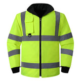 Safety Jacket Reflective Waterproof Windproof Coldproof  Hi Vis 7 in 1 Parka Windbreaker Workwear with Detachable Cotton Linner