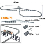 Uphill Tracks City Trains Track Rail Bricks Model straight curved soft Flexible Switch Railway  Building Blocks kids Toys