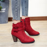 Retro Boots Women's Shoes 2023 New Square Heel Woman High Shoe Rubber Ankle Female Solid Platform Short Boots