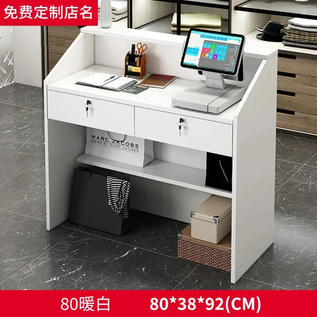 Modern Reception Desks Office Furniture Simple Bar Counter Commercial Clothing Store Cashier Desk Barber Shop Reception Desks