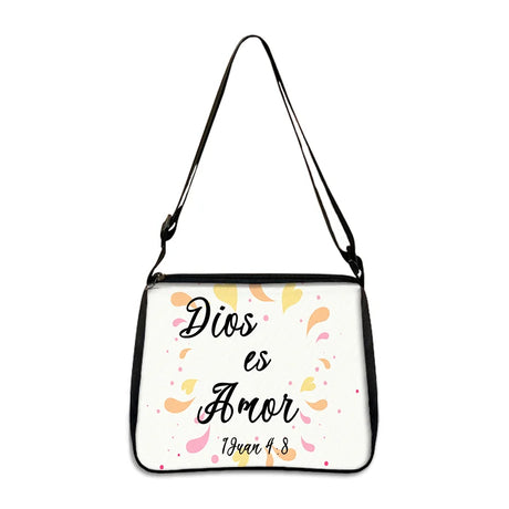 Christian Gift Bible Verse in Spanish Crossbody Bag Con Dios Todo Es Posible Messenger Bags Shoulder Bag Casual Handbag