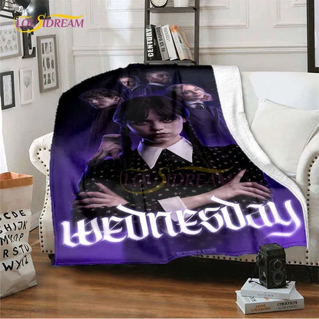 Wednesday Addams Series Throw Blanket Horror Soft Blankets for Beds Home Decor Bedding Cover picnic blanket