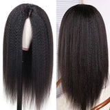 European and American Black Curly T-shaped front lace women's yaki fluffy long party wig