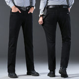 2023 New Men's Stretch Regular Fit Jeans Fashion Casual CottonBusiness Black  Denim Pants Male Trousers