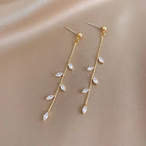 2023 Simple Cross Long Chain Tassel Drop Earrings For Women Dangle Earring Gold Silver Color Piercing Line Trendy Ear Jewelry