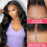 Glueless Wig Human Hair Ready To Wear And Go Preplucked Wigs Brazilian Body Wave 13x6 HD Lace Frontal Human Hair Wig PreCut 200%