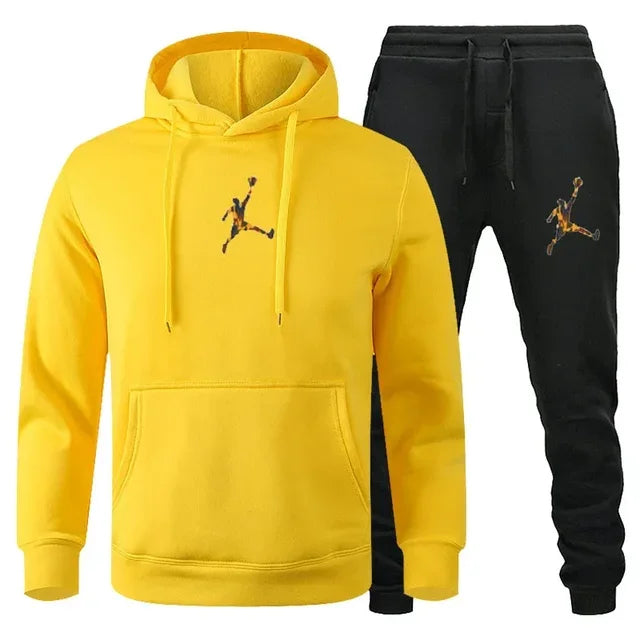 Spring and winter men and women can pullover hoodie + jogging pants two-piece hip hop sportswear suit fashion trend