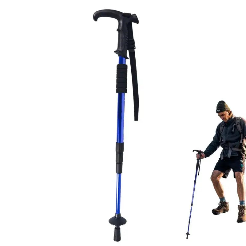 Telescopic Trekking Pole Outdoor Telescopic Hiking Sticks Walking Stick With Multi-Function Scale For Backpacking Climbing And