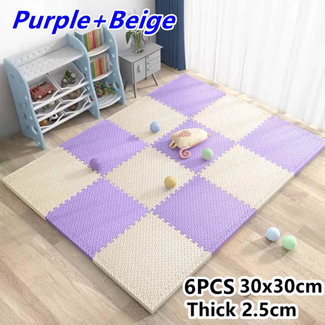 Tatame Baby Play Mat Thick 25mm Baby Activity Gym Play Mats 6PCS 30x30cm Play Mats for Baby Mat Tatames Kids Carpet Puzzle Mat