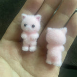 Min order 30pcs/lot flocking animals cartoon cats shape resin dolls beads diy jewelry earring/garment pendant accessory