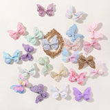 2/4/5Pcs Girls Cute Sequins Double Butterfly Hair Clip Bow Hairpins DIY Headwear Bow Decor Hairgrip Children Hair Accessories