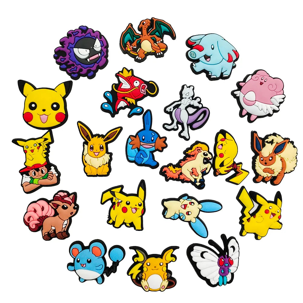 Aoger Pokemon Shoe Charms Decoration Buckle Dinosaur  PVC Sandals Accessories kids Gifts