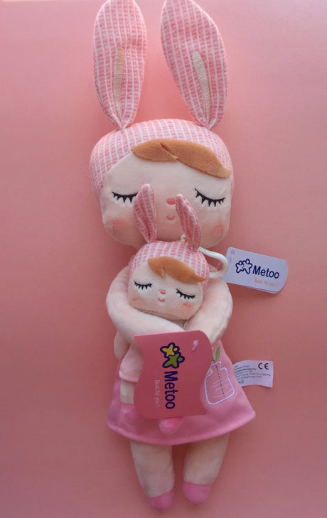 Metoo Doll Stuffed Toys Kawaii Mother and Kid 2 Piece Angela Plush Sleeping Toys For Girls Newborn Baby Christmas Birthday Gift