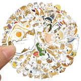 10/30/64PCS Kawaii Winter Yellow Cat Sticky Graffiti Sticker Aesthetic PVC Children's Decoration Sketchbook Scrapbook for Kids