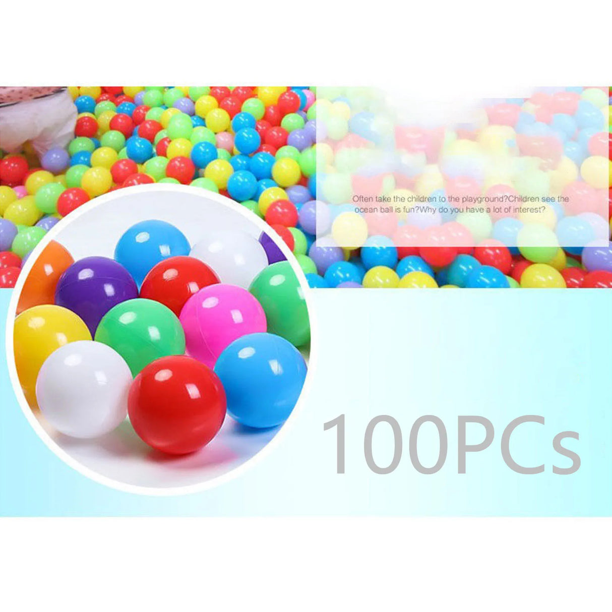 100Pcs 55MM Baby Plastic Balls Water Pool Ocean Ball Games for Children Swim Pit Play House Outdoors Sport Ball Tents Baby Toys