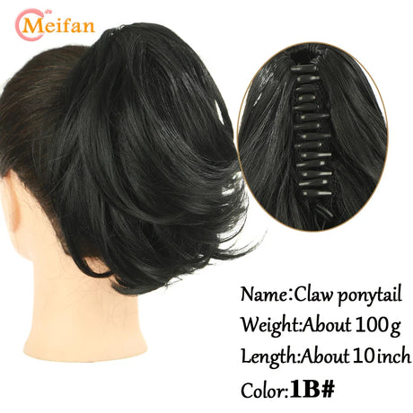 MEIFAN Long Synthetic Wavy Clip in Hair Ponytail Hair Wigs Extensions Style Claw Pony Tail Hairpiece for Women Cosplay Party