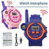 Children Education Toys 2PCS Toy Walkie Talkies Watches Walkie Talkie 7 In 1 Children Watch Radio Outdoor Interphone Toy Outdoor