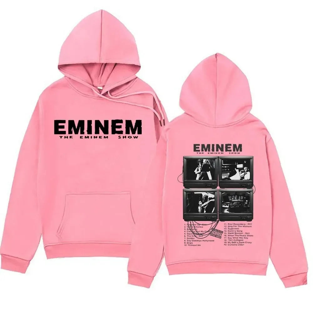 Plus Size Rapper Eminem Music Album Hoodies World Gift for Fan Graphic Hoodie Men Women Hip Hop Oversized Sweatshirt Streetwear