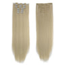 Synthetic Clip in Hair Extensions 6 Pcs/Set 16 Clips Long Straight Hairpieces Clip On Hair Extension for Women Blonde