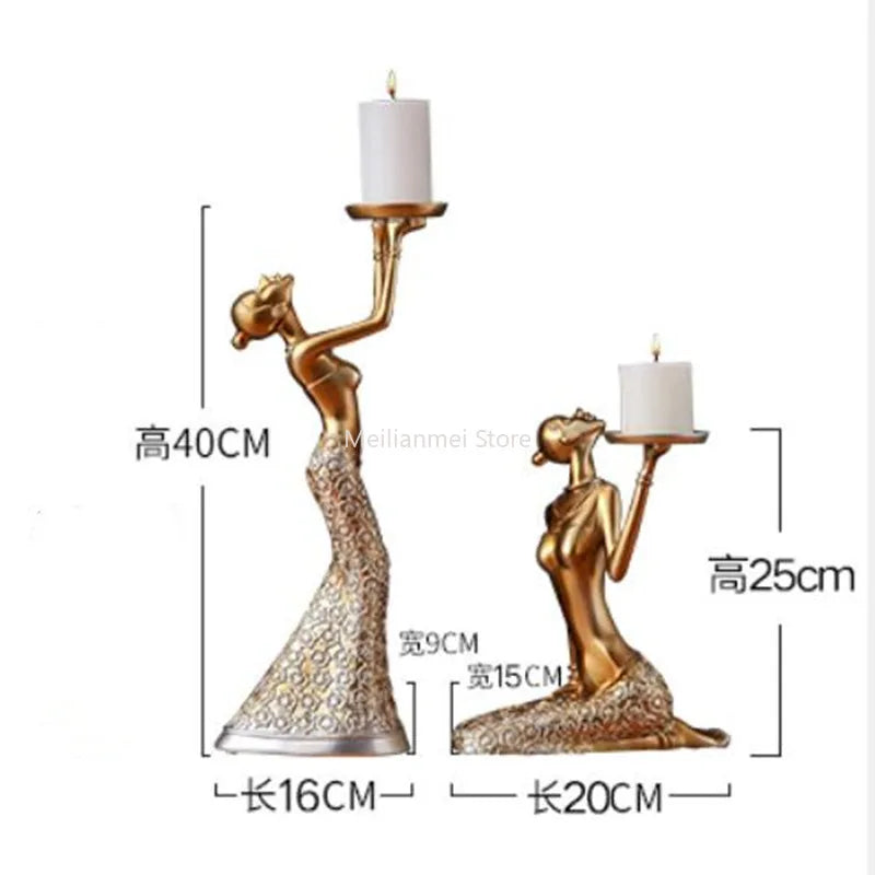 Nordic home decoration Gold candle holder Living Room ornament Home resin candelabra wedding centerpiece Gift