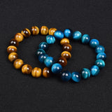 Real Natural Blue Tiger Eye Bracelet Azure Color High Quality Round Stone Beads Handmade Bracelets For Men Women Jewelry Pulsera