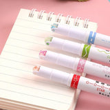 1/6Pcs/set Kawaii Flowers Line Shaped Highlighter Pens Roller Tip Curve Liner Marker for Writing Journaling Drawing Stationery