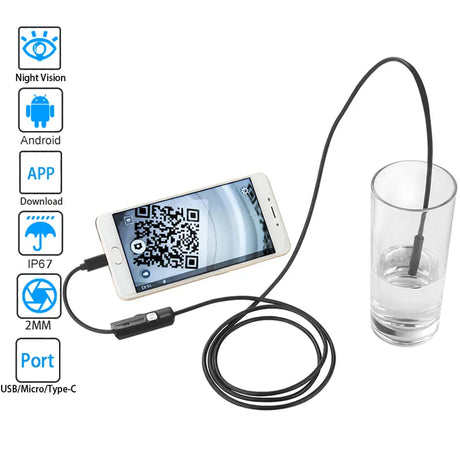 HD Mini Android Endoscope Camera 1M 2M MicroUSB/USB/TYPE C Inspection Video Camera Snake Borescope Tube