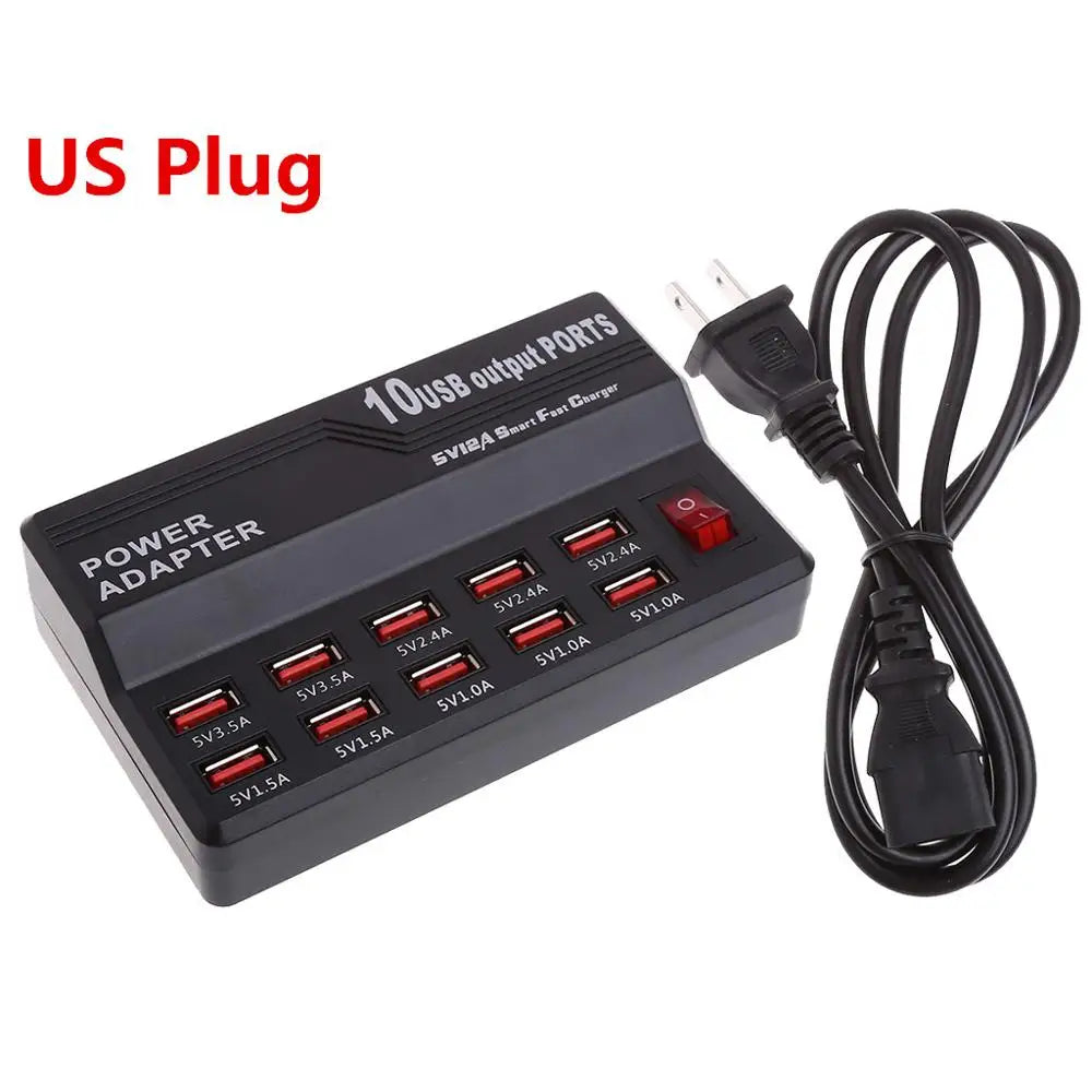 HUB 10 USB multi-port charger Fast charging for mobile phones tablets Suitable for Samsung mobile phone tablet fast charging