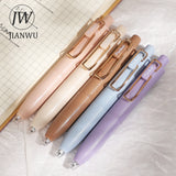 JIANWU 5 Pcs/set Kawaii 0.5mm Black Pangdundun Pocket Press Gel Pen Set Smooth Writing Creative DIY Student Supplies Stationery