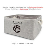 Basket Toys Dog Paw Personalized Pet Toy Storage Box For Clothes Custom Cat Product With Name Dog