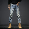 12.8oz 77% Cotton Red Selvedge Stretch Denim Men Jeans Distressed Heavy Brushed Washed Straight Pants Y2k Fashion Male Trousers