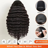 210% Density Loose Deep Wave Human Hair Lace Wigs 13x4 Hd Lace Frontal Wig 4x4 Closure Wig Natural Color Raw Brazilian Hair