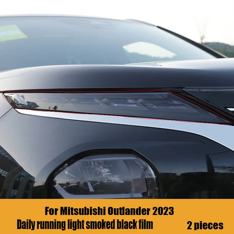 For Mitsubishi Outlander 2023 Black Samurai Car Body Sticker Zhongwang Car Logo Headlamp Center Pillar Blackening Special Film