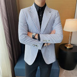 High Quality Fashion All Fashion Casual Solid Color Handsome Smart Casual  Four Seasons  Blazers  Polyester  Single Breasted