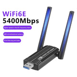 AX3008 Wireless Network Card Tri-Band 2.4G/5G/6GHz 5400Mbps USB WiFi6E Adapter Plug and Play Support Windows 10/11