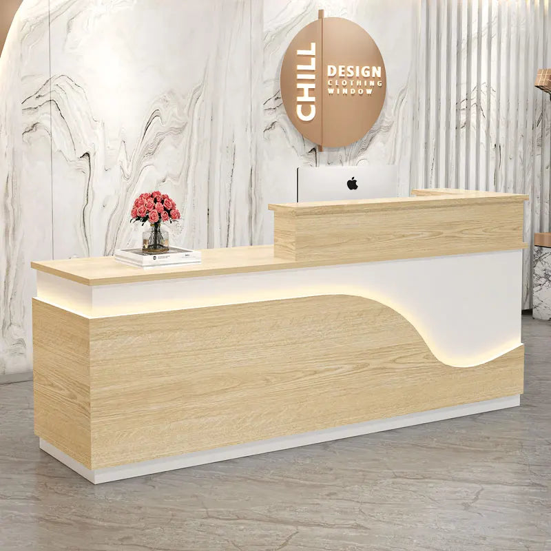 White Light Reception Desks Design Stylish Modern Luxury Reception Desks Office Front Mostrador Negocio Commercial Furniture