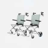 Aluminum Alloy Elderly Wheelchair with Pedal Portable Folding Travel Trolley Elderly Simple Mobility Aids Hand-pushed Wheelchair