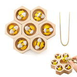 Montessori Honeycomb Wooden Toys Bee Educational Toys Assemble The Block Beehive Toys Hand-foot Coordination Toy A Gift For Baby