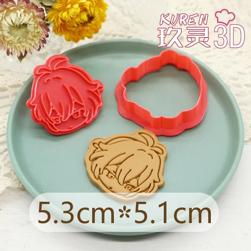 Genshin Impact Neuvillette Cake Tool Animal Cookie Cutter Christmas Cutters Biscuit Stamp Fondant Mould Baking Sugarcraft Molds