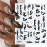 Purple Marble Nails Stickers Smoke Design Manicure Decals Golden Wave Lines Nail Slider Blooming Ink Sticker